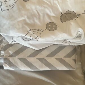 Elephant Print Bedding Set - Gray and White for crib